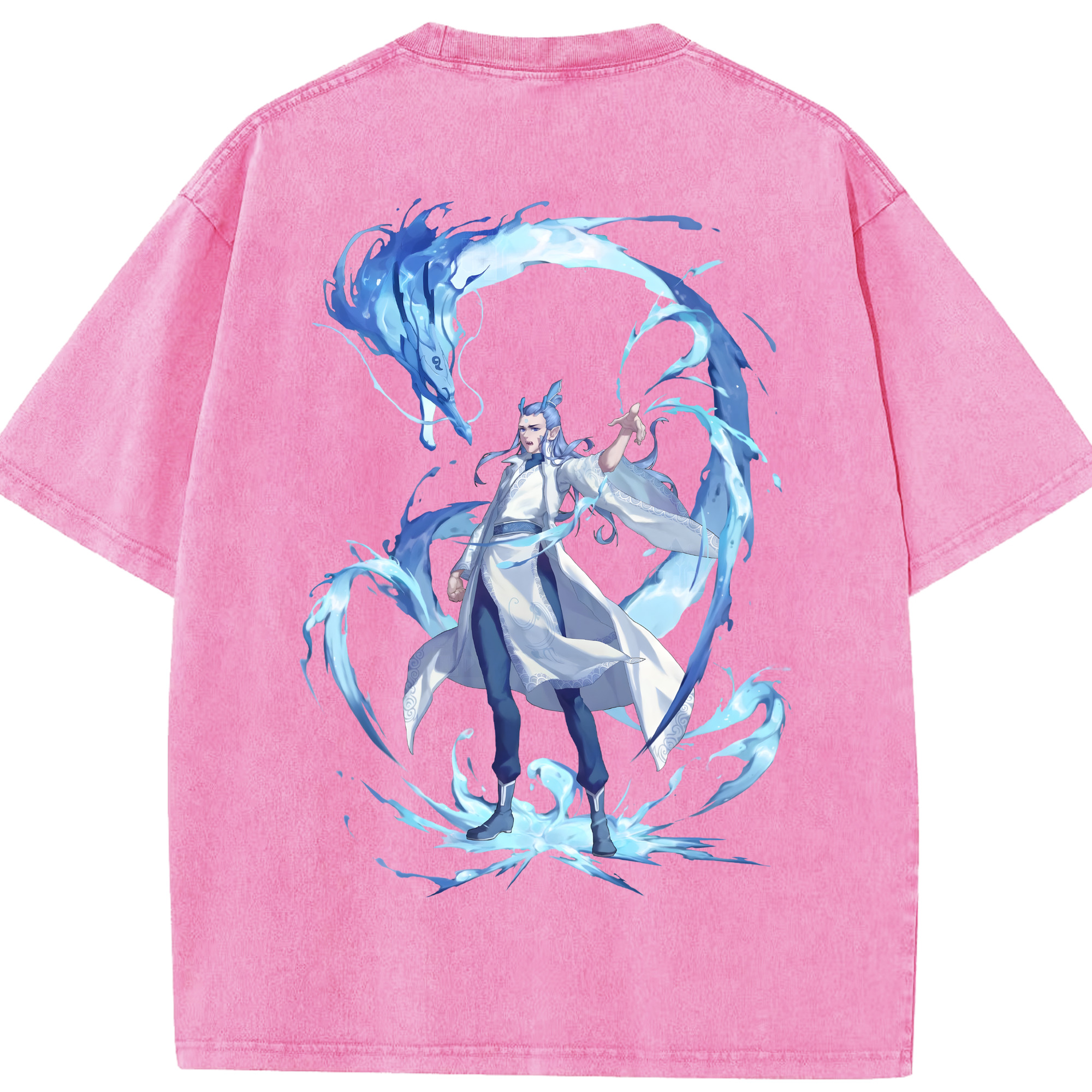 （画像用） Ne Zha 2 ナタ 魔童の大暴れ 綿100% ヴィンテージ風 半袖Tシャツ（背面プリント）